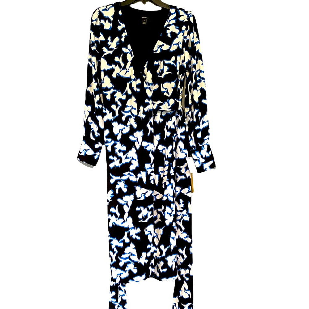 Halogen Black and White Midi Dress